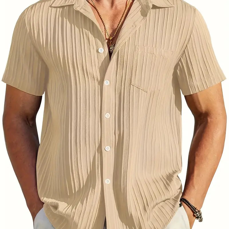 Chemise Plissée à Manches Courtes