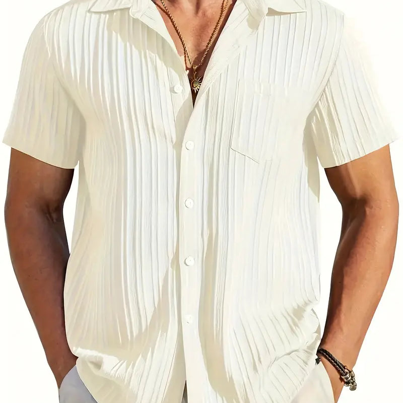 Chemise Plissée à Manches Courtes