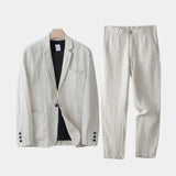 Costume deux-pièces homme en lin et coton