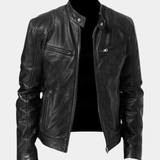 Veste Homme en Similicuir à Col Montant