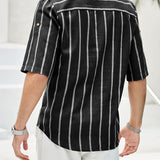 Chemise Rayée à Col Officier