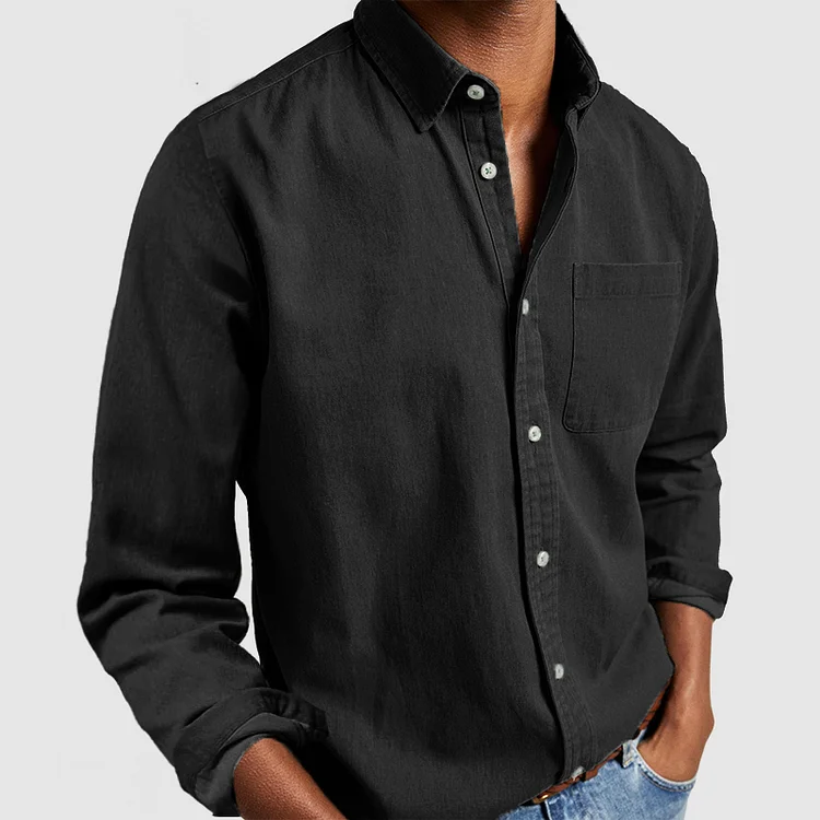 Chemise Texturée à Poche Poitrine