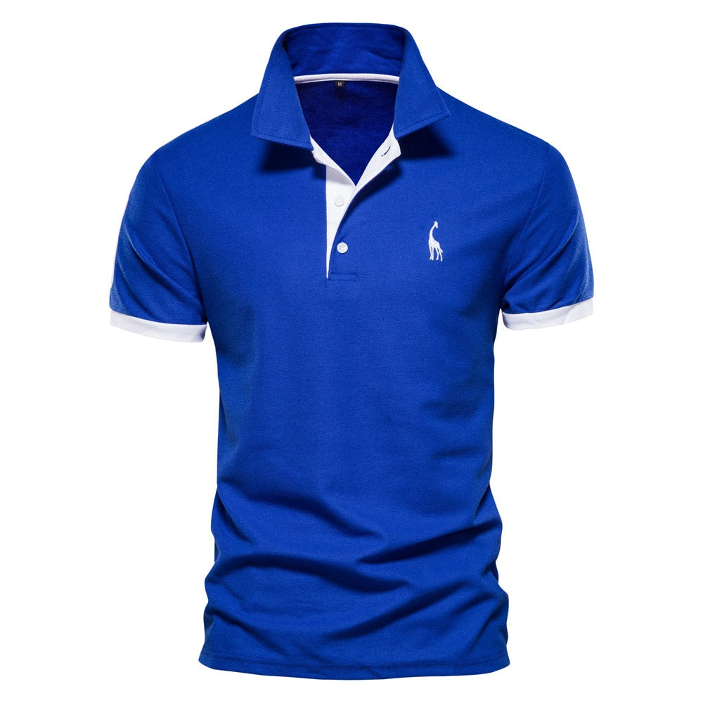 Polo Homme Contrasté à Manches Courtes
