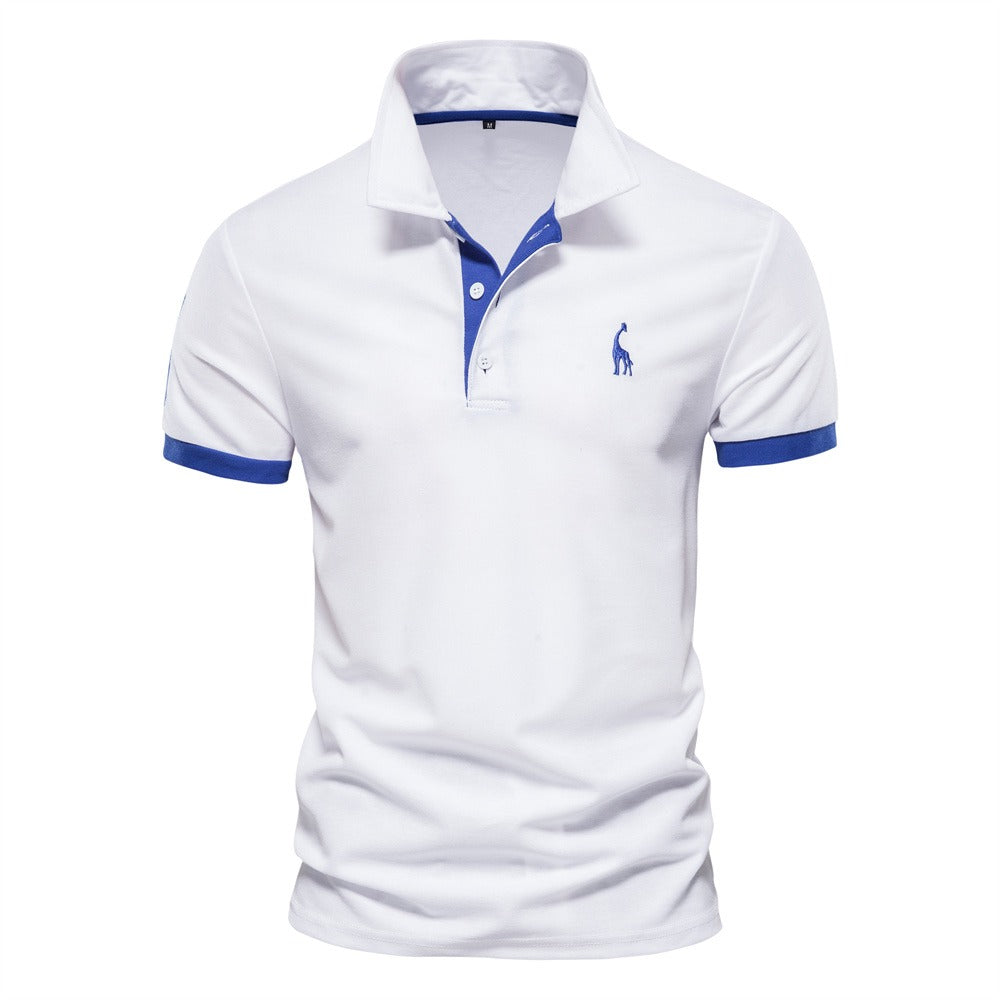Polo Homme Contrasté à Manches Courtes