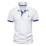 Polo Homme Contrasté à Manches Courtes