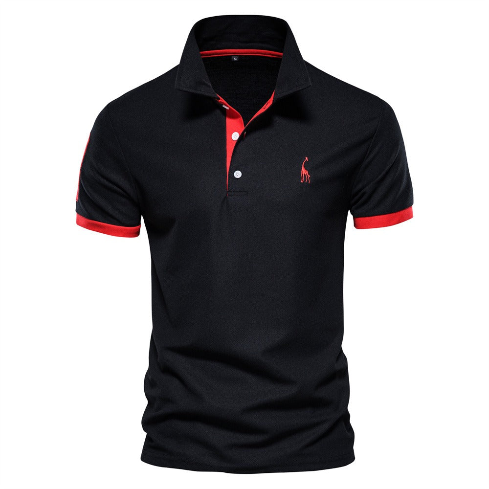 Polo Homme Contrasté à Manches Courtes