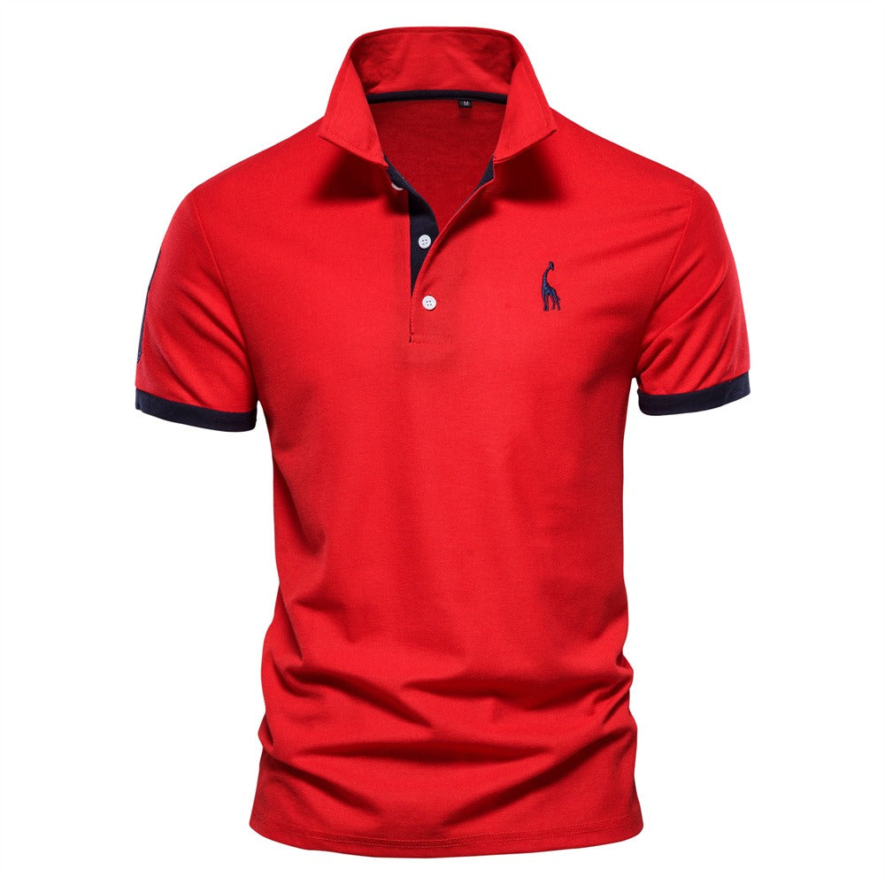 Polo Homme Contrasté à Manches Courtes