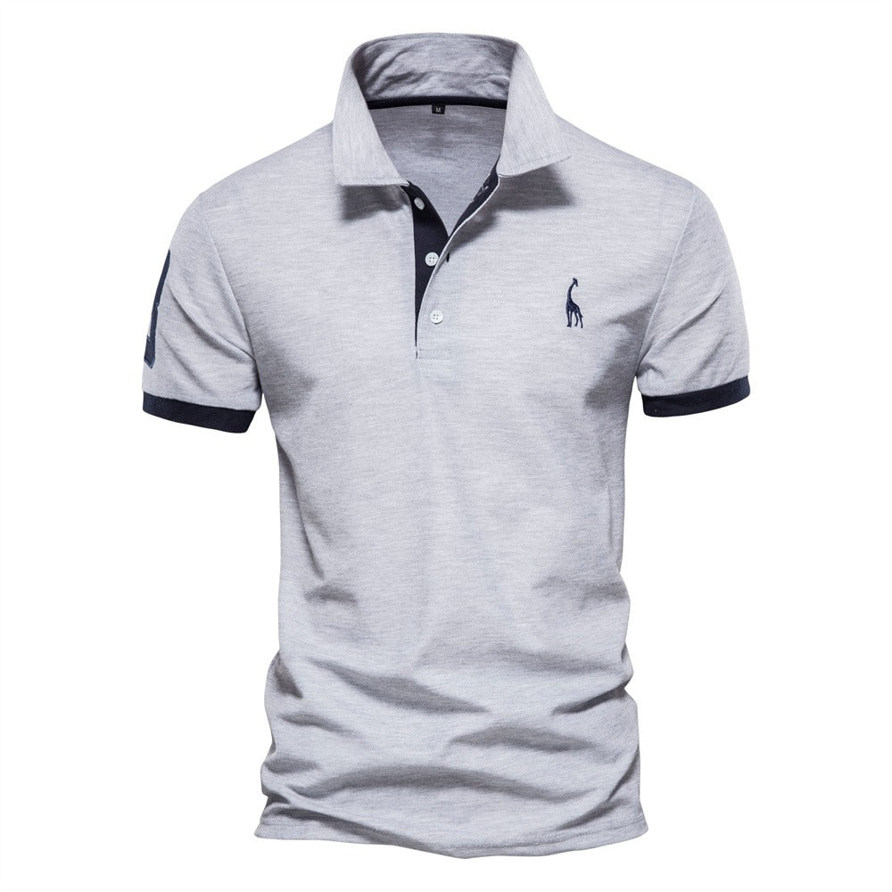 Polo Homme Contrasté à Manches Courtes