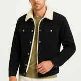 Veste en jean homme doublée sherpa, coupe ample