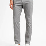 Pantalon Extensible Droit En Coton Gris Homme