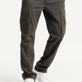 Pantalon Ample Extensible Été En Coton Gris Homme