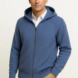 Cardigan homme à capuche en laine mérinos zippé