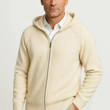 Cardigan homme à capuche en laine mérinos zippé