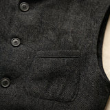 Gilet homme col mao en chevrons, coupe ajustée