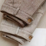Pantalon Habillé Texturé Coupe Ajustée