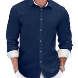 Chemise Contrastée à Manches Longues