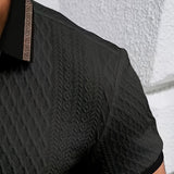 Polo Homme Texturé à Col Contrasté