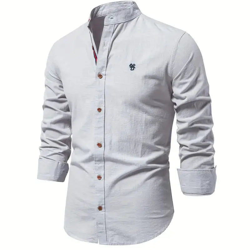 Chemise Ajustée à Col Officier