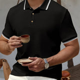 Polo Homme Texturé à Manches Courtes