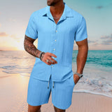 Ensemble Rayé Chemise et Short