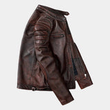 Veste Homme Effet Cuir à Col Montant