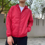 Veste Homme Coupe-Vent à Capuche Zippée