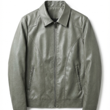 Veste Homme Effet Cuir à Col Chemise