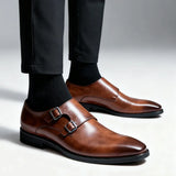 Chaussures Homme à Double Boucle en Cuir