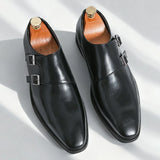 Chaussures Homme à Double Boucle en Cuir