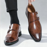 Chaussures Homme à Double Boucle en Cuir