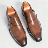 Chaussures Homme à Double Boucle en Cuir