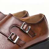 Chaussures Homme à Double Boucle en Cuir