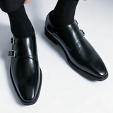 Chaussures Homme à Double Boucle en Cuir
