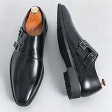 Chaussures Homme à Double Boucle en Cuir