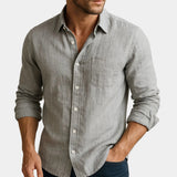 Chemise Homme en Lin à Manches Longues