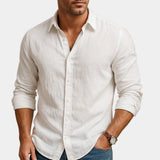 Chemise Homme en Lin à Manches Longues