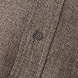 Chemise Homme Col Mao en Lin à Manches Courtes