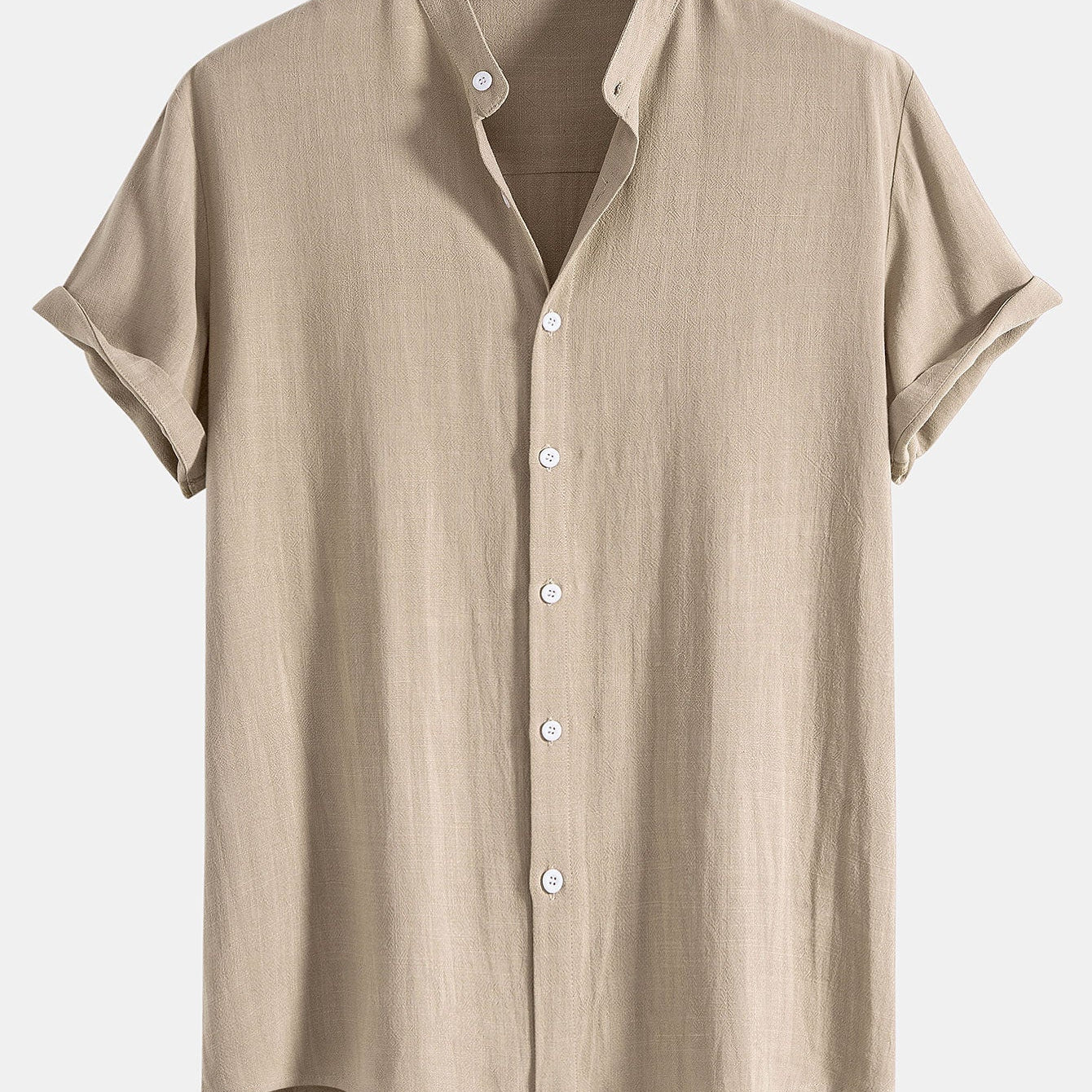 Chemise Homme Col Mao à Manches Courtes