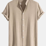 Chemise Homme Col Mao à Manches Courtes