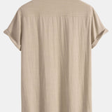 Chemise Homme Col Mao à Manches Courtes