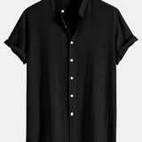 Chemise Homme Col Mao à Manches Courtes