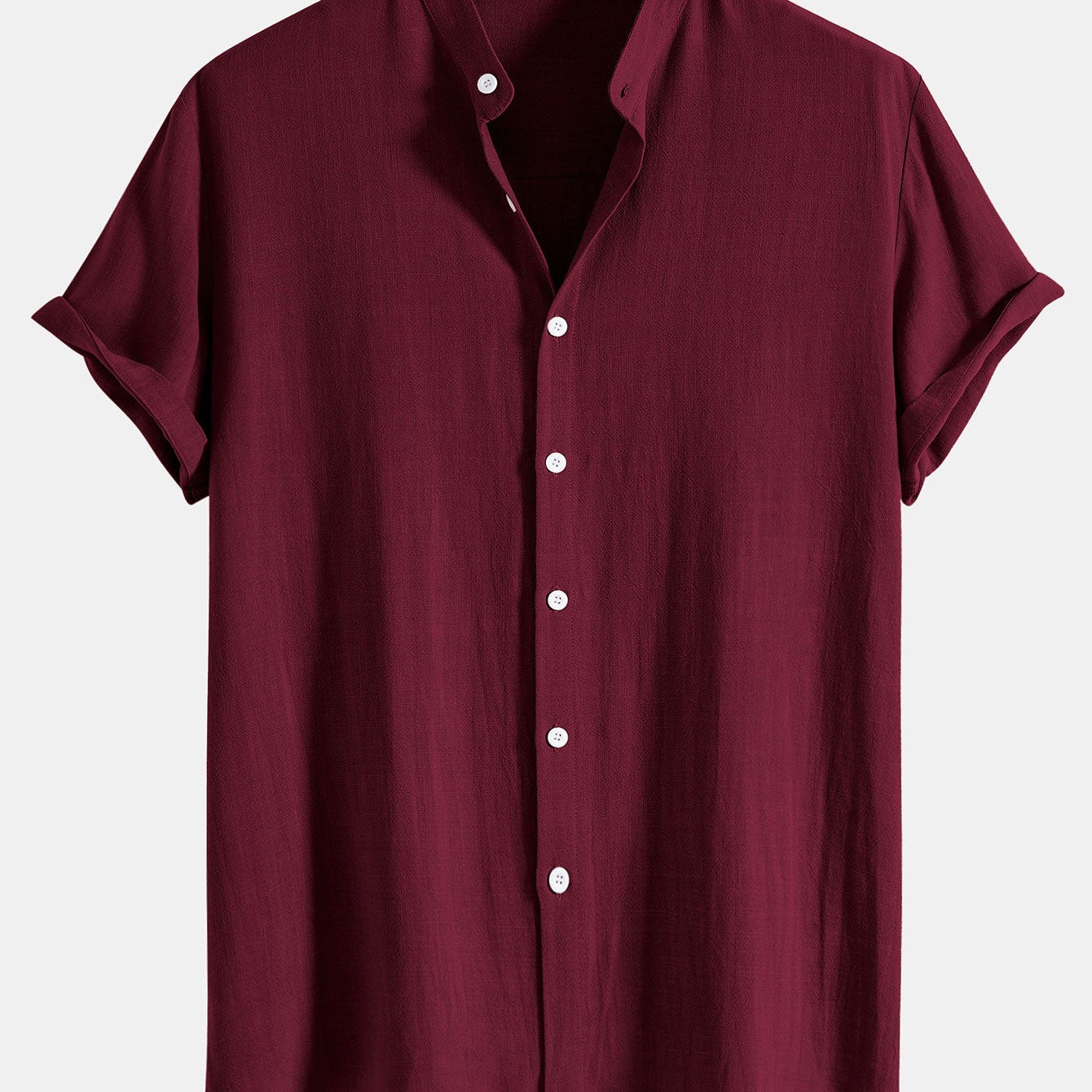 Chemise Homme Col Mao à Manches Courtes