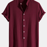Chemise Homme Col Mao à Manches Courtes