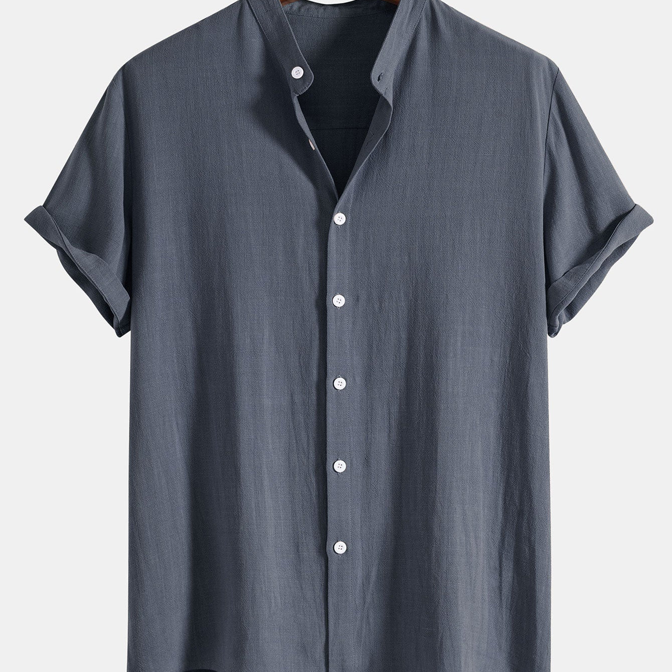 Chemise Homme Col Mao à Manches Courtes