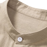 Chemise Homme Col Mao à Manches Courtes