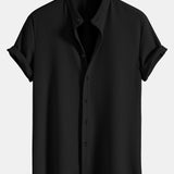 Chemise Homme Col Mao à Manches Courtes
