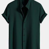 Chemise Homme Col Mao à Manches Courtes