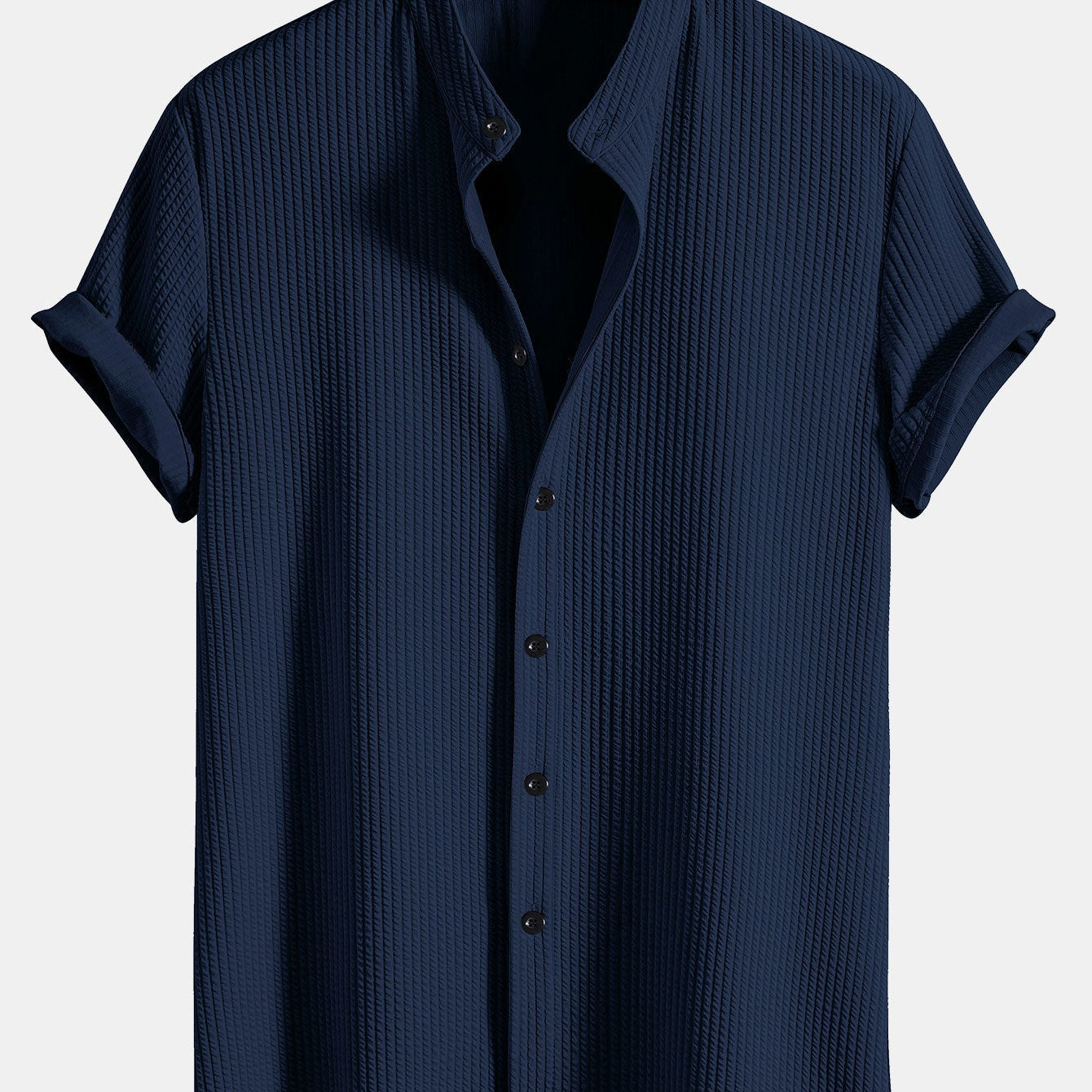 Chemise Homme Col Mao à Manches Courtes