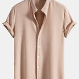 Chemise Homme Col Mao à Manches Courtes