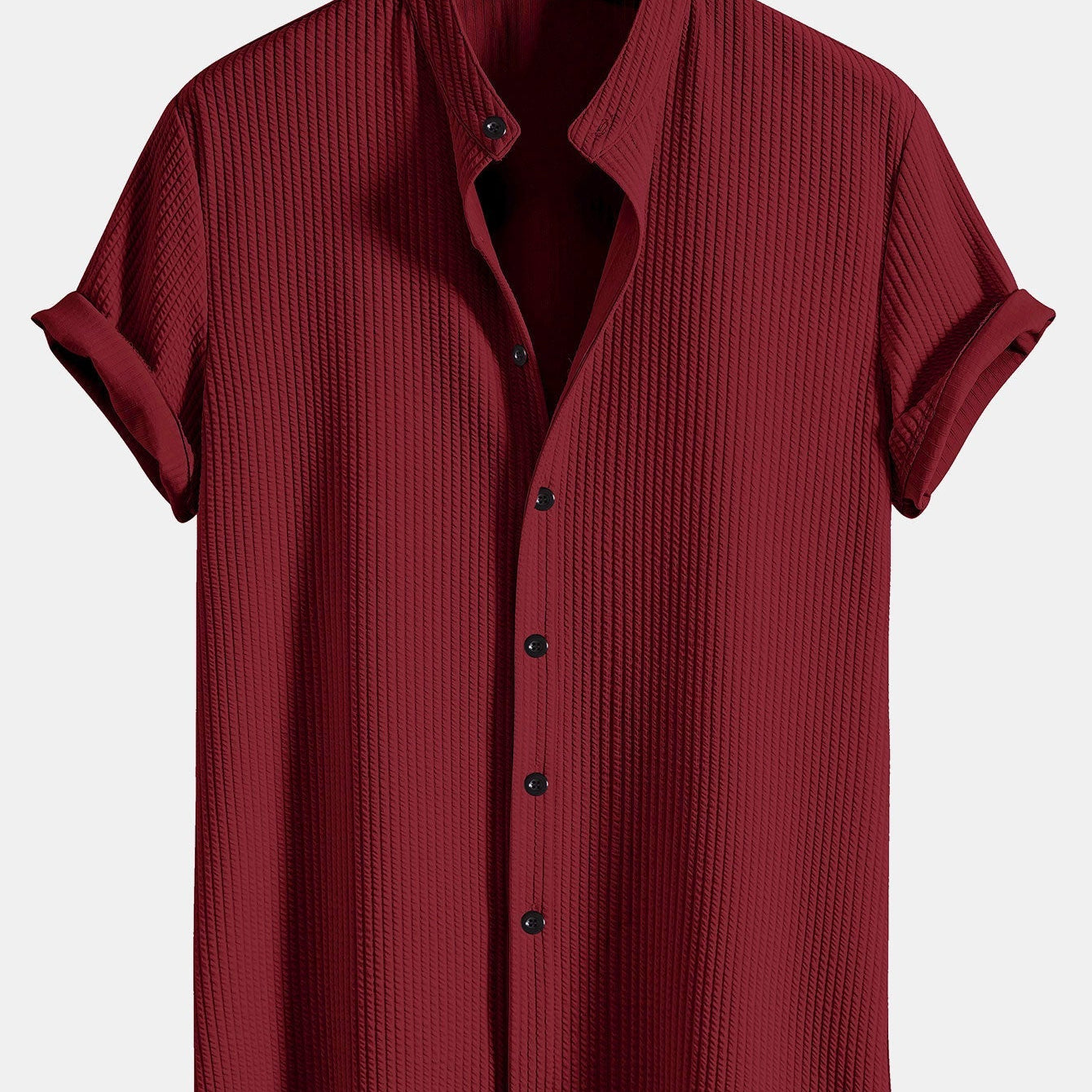 Chemise Homme Col Mao à Manches Courtes